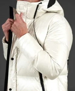 Uomo D'Arienzo Dave - Giaccone lungo in vera piuma colore beige da ripiegare a zaino