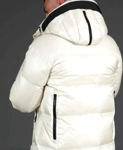 Uomo D'Arienzo Dave - Giaccone lungo in vera piuma colore beige da ripiegare a zaino