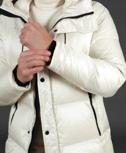 Uomo D'Arienzo Dave - Giaccone lungo in vera piuma colore beige da ripiegare a zaino