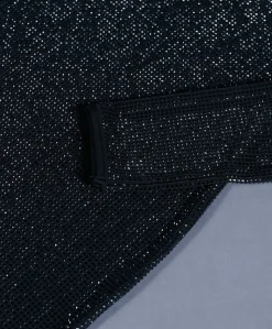 Donna D'Arienzo Diamond - Vestito monospalla a tubino nero con veri cristalli