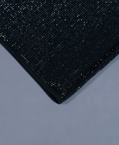Donna D'Arienzo Diamond - Vestito monospalla a tubino nero con veri cristalli