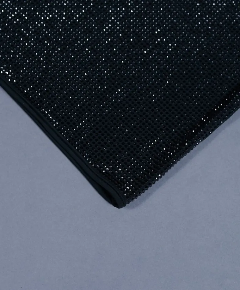 Donna D'Arienzo Diamond - Vestito monospalla a tubino nero con veri cristalli