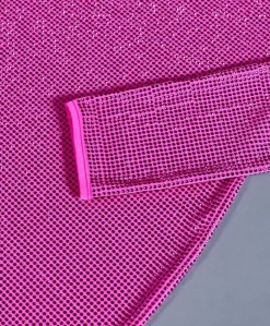 Donna D'Arienzo Diamond - Vestito monospalla a tubino fuxia con veri cristalli