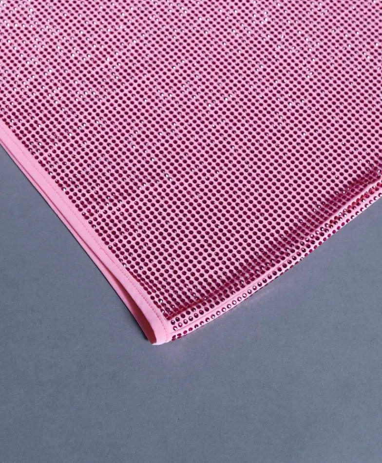 Donna D'Arienzo Diamond - Vestito monospalla a tubino rosa con veri cristalli