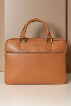D'Arienzo Dylan - Borsa Ventiquattrore in pelle di vitello cuoio saffiano tasca zip