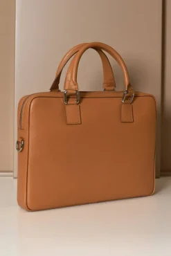 D'Arienzo Dylan - Borsa Ventiquattrore in pelle di vitello cuoio saffiano tasca zip