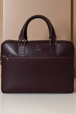 D'Arienzo Dylan - Borsa Ventiquattrore in pelle di vitello bordeaux saffiano tasca zip