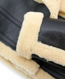 Donna D'Arienzo Ella - Chiodo corto in Montone Shearling nero versione oversize