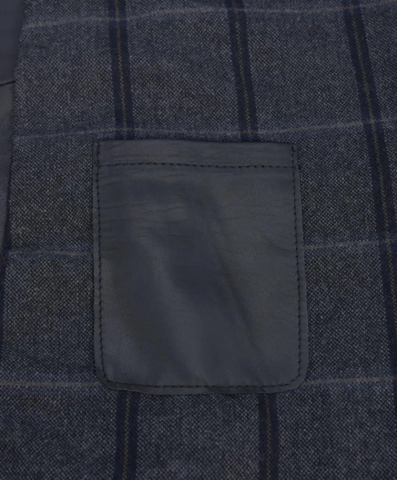 Uomo D'Arienzo Elvis - Cappotto in pelle nera nappa effetto liscio collo giacca