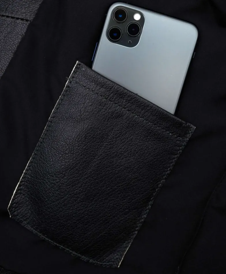 Uomo D'Arienzo Ermal - Chiodo smanicato in pelle nera effetto vintage
