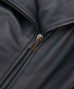 Donna D'Arienzo Fiamma - Bolero in pelle nera nappa effetto liscio