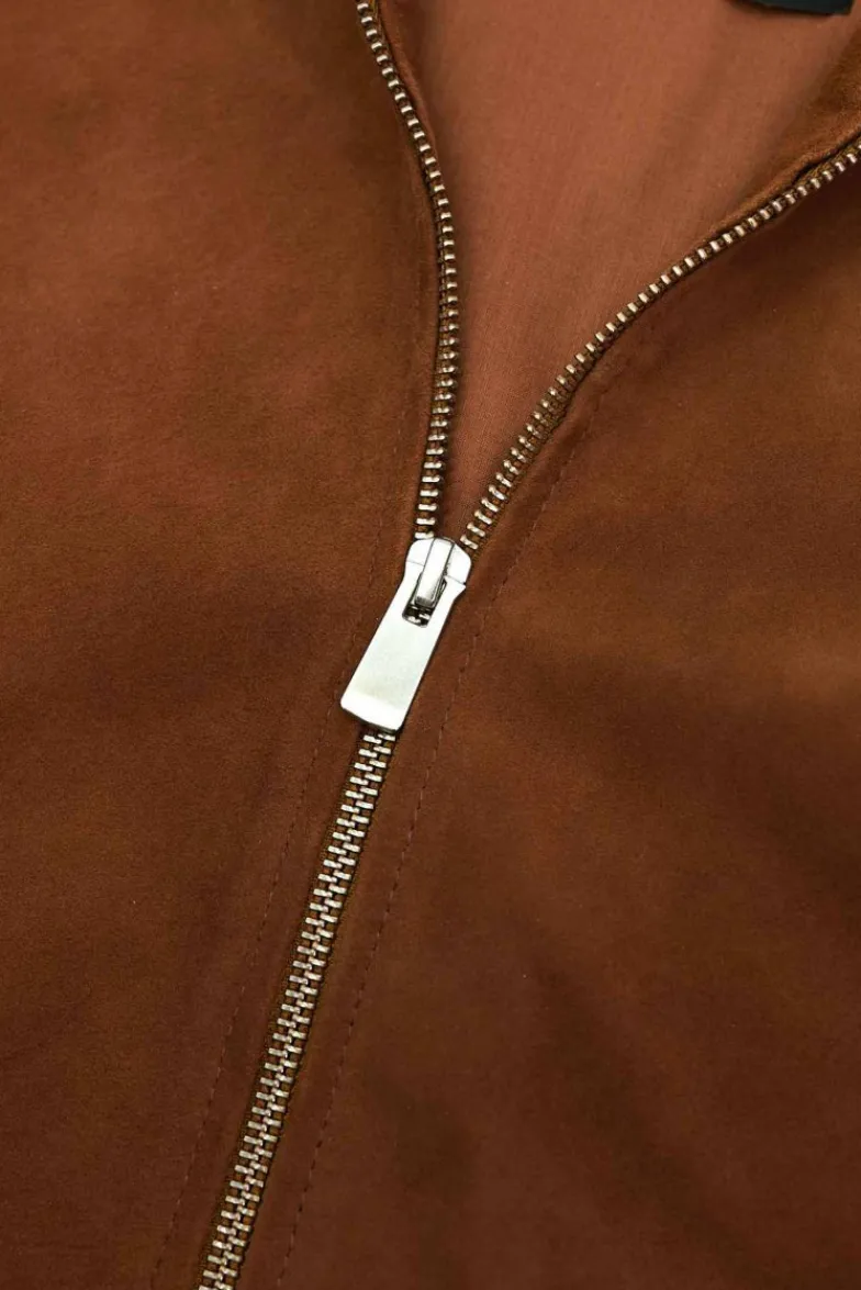 Donna D'Arienzo G154 - Bomber in pelle camoscio cuoio colletto coreana