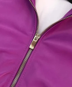 Donna D'Arienzo G154 - Bomber in pelle naturale glicine effetto liscio