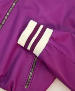 Donna D'Arienzo G154 - Bomber in pelle naturale glicine effetto liscio