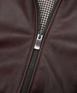 Donna D'Arienzo G155 - Bomber in pelle testa di moro effetto vintage
