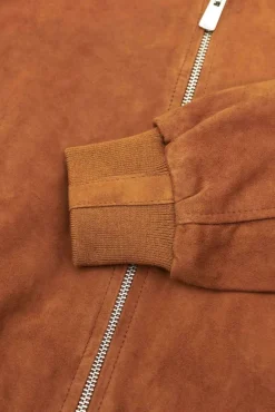 Uomo D'Arienzo Gaudil - Giacca Bomber in pelle camoscio cuoio due tasche