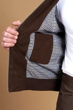 Uomo D'Arienzo Gaudil - Giacca Bomber in pelle camoscio testa di moro due tasche
