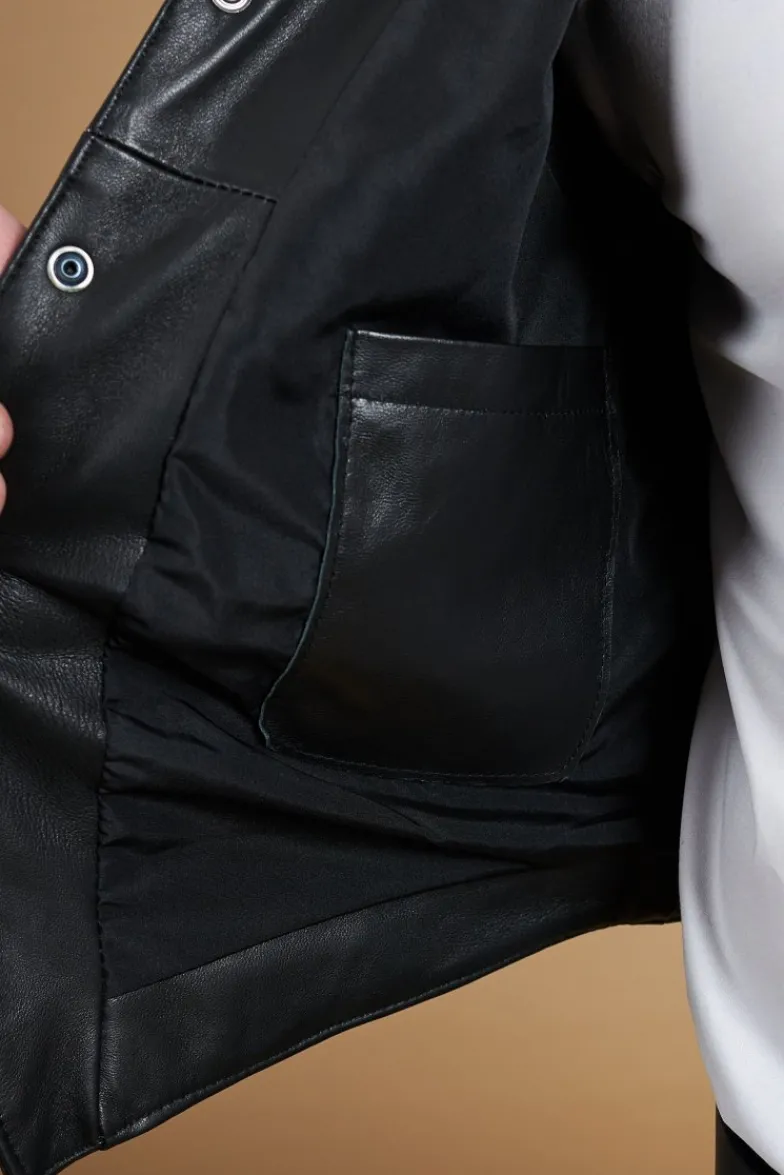 Uomo D'Arienzo Gilet - Gilet in pelle nera uomo stile classico