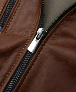 Donna D'Arienzo Giulia - Giacca biker in pelle cuoio pull up effetto vintage