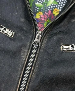 Uomo D'Arienzo Hamilton - Giacca biker in pelle nera vintage effetto invecchiato
