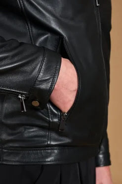 Uomo D'Arienzo Hamilton - Giacca in pelle nera quattro tasche nappa effetto liscio