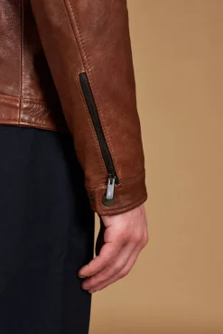 Uomo D'Arienzo Hamilton - Giacca in pelle pull up cuoio effetto vintage