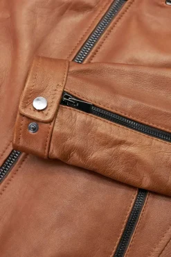 Uomo D'Arienzo Hamilton - Giacca in pelle pull up cuoio effetto vintage