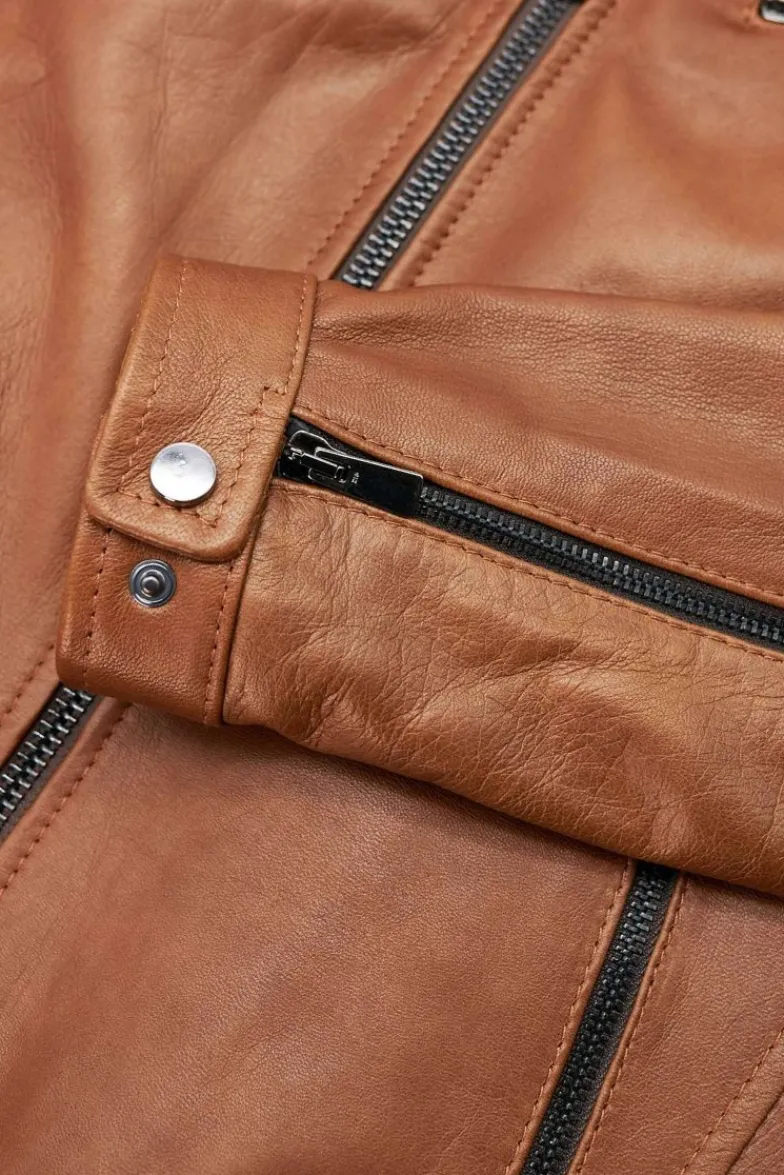 Uomo D'Arienzo Hamilton - Giacca in pelle pull up cuoio effetto vintage