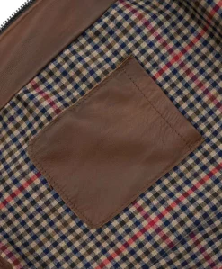Uomo D'Arienzo Hamilton - Giacca in pelle marrone effetto vintage quattro tasche