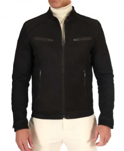 Uomo D'Arienzo Hamilton - Giacca in pelle nubuck testa di moro effetto raggrinzito