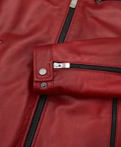 Uomo D'Arienzo Hamilton - Giacca in pelle naturale colore rosso nuvolato quattro tasche