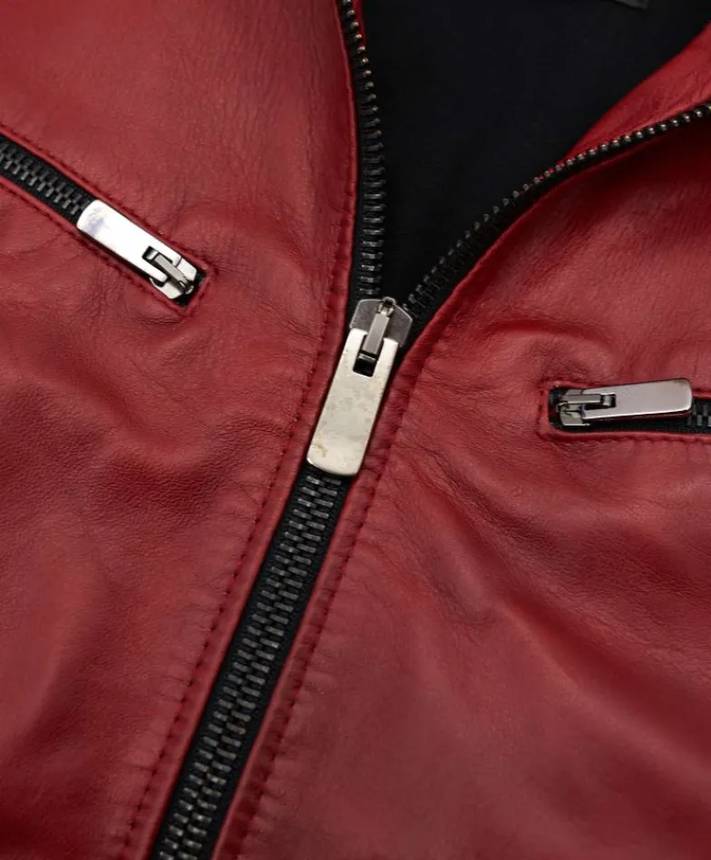 Uomo D'Arienzo Hamilton - Giacca in pelle naturale colore rosso nuvolato quattro tasche