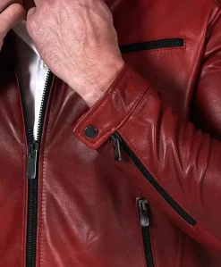 Uomo D'Arienzo Hamilton - Giacca in pelle naturale colore rosso nuvolato quattro tasche