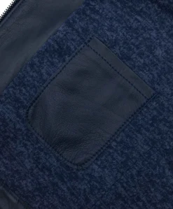 Uomo D'Arienzo Hamilton - Giacca in pelle blu quattro tasche nappa effetto liscio