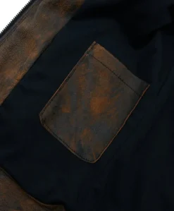 Uomo D'Arienzo Hamilton - Giacca in pelle marrone effetto anticato quattro tasche