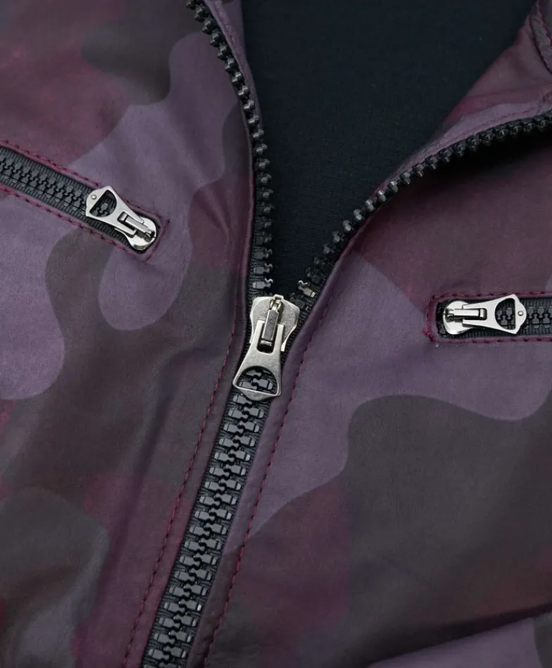 Uomo D'Arienzo Hamilton - Giacca in pelle militare bordeaux effetto liscio