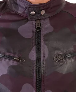 Uomo D'Arienzo Hamilton - Giacca in pelle militare bordeaux effetto liscio