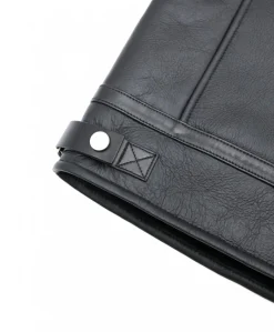 Uomo D'Arienzo Jasper - Chiodo Montone Shearling nero con cerniera trasversale