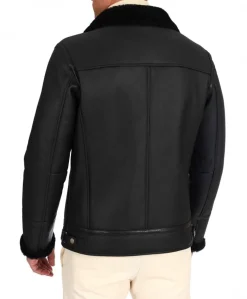 Uomo D'Arienzo Jasper - Chiodo Montone Shearling nero con cerniera trasversale