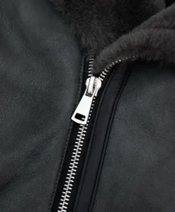 Uomo D'Arienzo Jasper - Chiodo Montone Shearling grigio con cerniera trasversale