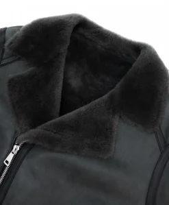Uomo D'Arienzo Jasper - Chiodo Montone Shearling grigio con cerniera trasversale