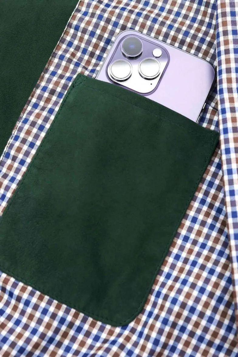 Uomo D'Arienzo Jeff - Gilet in pelle camoscio verde con bottoni