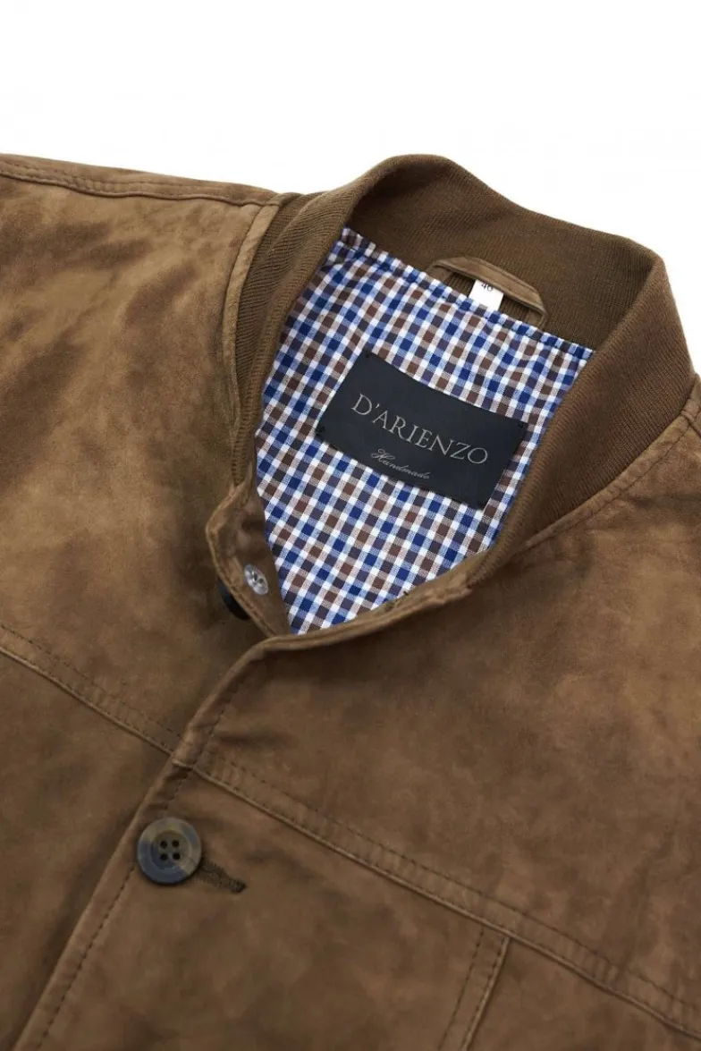 Uomo D'Arienzo Jeff - Gilet in pelle camoscio color fango con bottoni