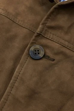 Uomo D'Arienzo Jeff - Gilet in pelle camoscio color fango con bottoni