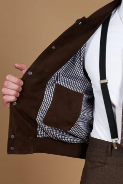 Uomo D'Arienzo Jeff - Gilet in pelle camoscio testa di moro con bottoni