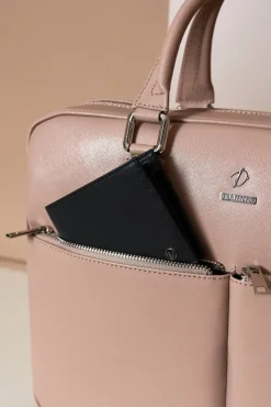 D'Arienzo Justin - Borsa Ventiquattrore in pelle di vitello beige saffiano doppia tasca