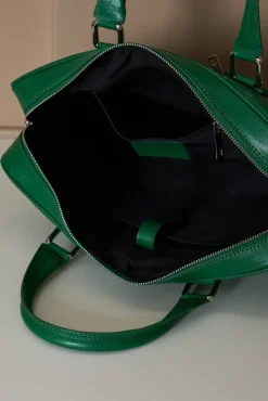 D'Arienzo Justin - Borsa Ventiquattrore in pelle di vitello verde chiaro saffiano con doppia tasca