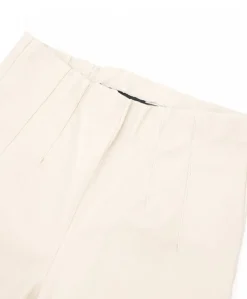 Donna D'Arienzo Leggings - Leggings in pelle panna elasticizzata effetto liscio