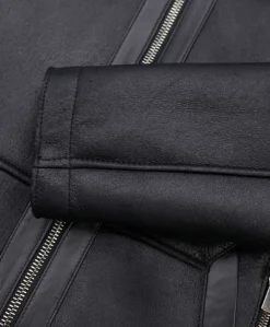 Uomo D'Arienzo Liam - Cappotto montone nero Shearling uomo cappuccio staccabile