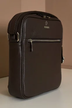 D'Arienzo Lucas - Borsa a tracolla in pelle testa di moro spallina regolabile